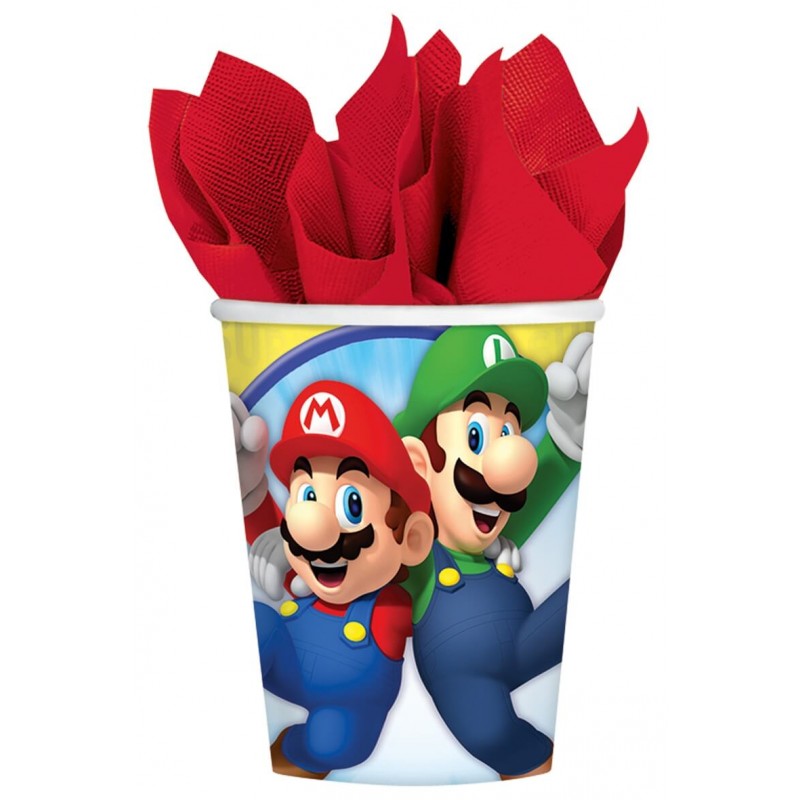 8 gobelets en carton Super Mario Bros 8 gobelets en carton Super Mario Bros