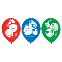 6 ballons emoji en latex