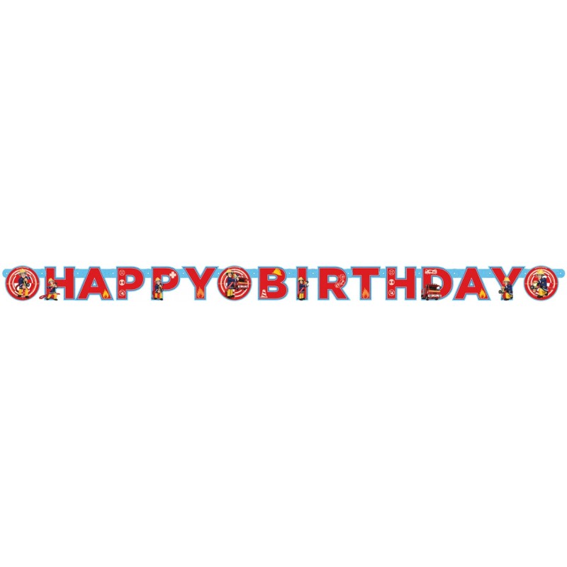 Guirlande Happy Birthday Sam le Pompier