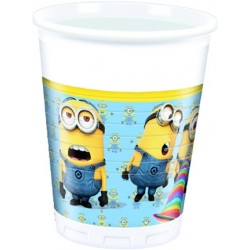 8 gobelets en plastique Minions