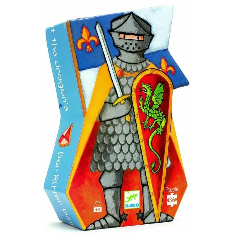 Puzzle Djeco à partir de 3 ans - le chevalier au dragon - 36 pieces