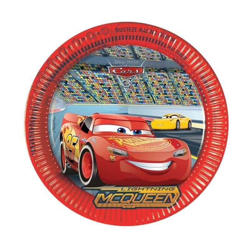 8 assiettes anniversaire Cars 3