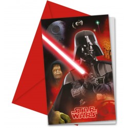 Lot de 6 cartes d'invitations Star Wars, l'empire du Mal