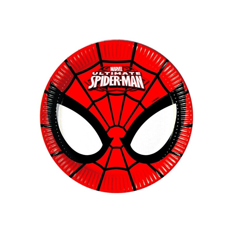 8 Assiettes carton Spiderman Power 23 cm