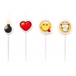 Bougie anniversaire : 4 bougies Smiley Emoji