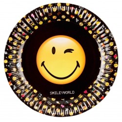 8 assiettes en carton Smiley