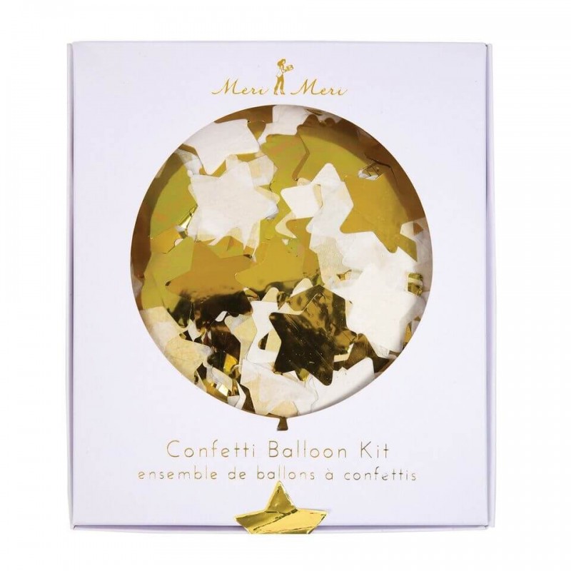 Kit de 8 ballons confettis dorés - Meri Meri
