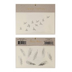 2 tatouages oiseau et plume...