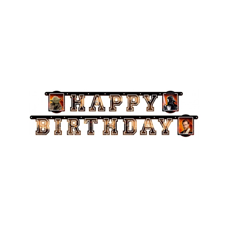 Guirlande lettres "Happy Birthday" Star Wars 1,8 m