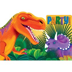 8 cartons d'invitations Dinosaures