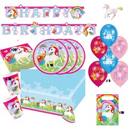 Kit Décorations Anniversaire Licorne pour 16 invités