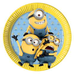 8 assiettes en carton Les Minions 23 cm