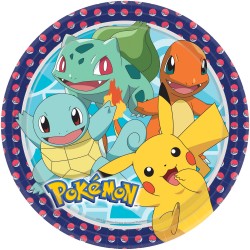 8 Assiettes en carton Pokémon™ 23 cm