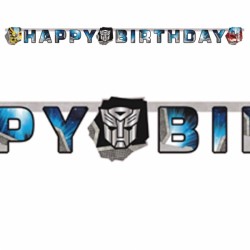 Guirlande en carton Happy Birthday Transformers™ 190 x 18 cm