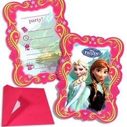 6 Invitations Anniversaire Reine des Neiges