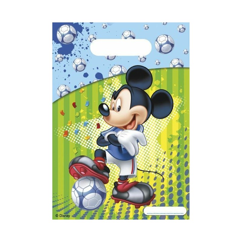 6 Sacs cadeaux Mickey Foot