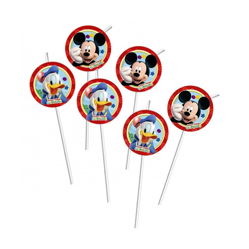 6 pailles Mickey