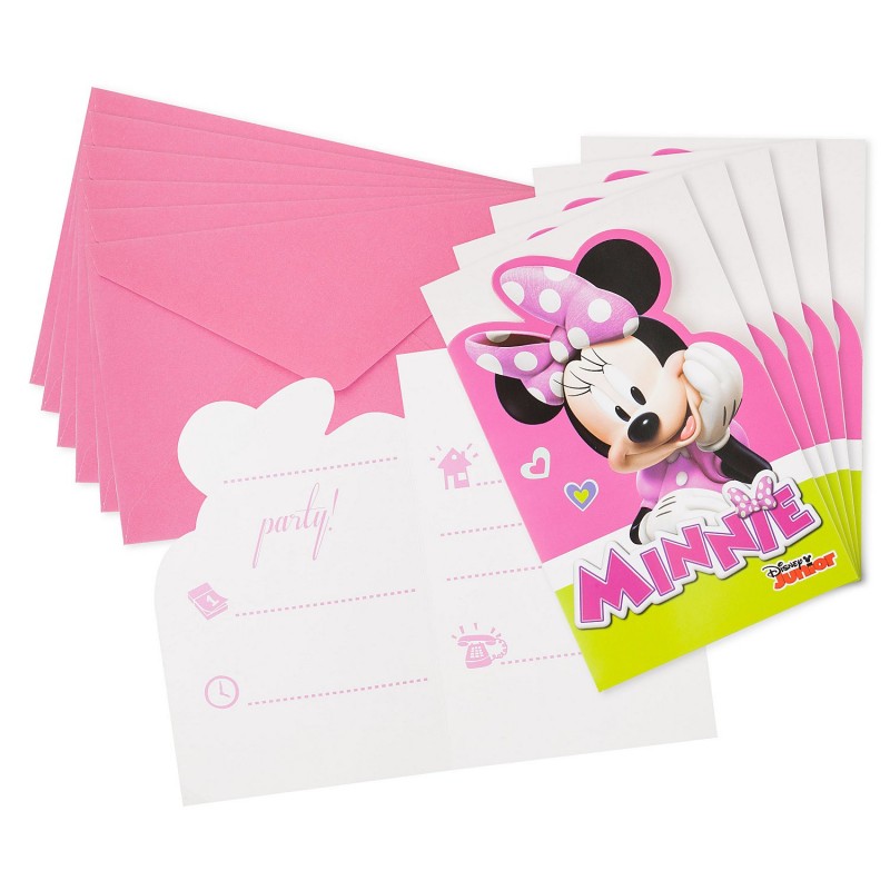 Invitation anniversaire Minnie personnalisée - Blanc Quantité souhaitée  Veuillez choisir parmi les quantités proposées