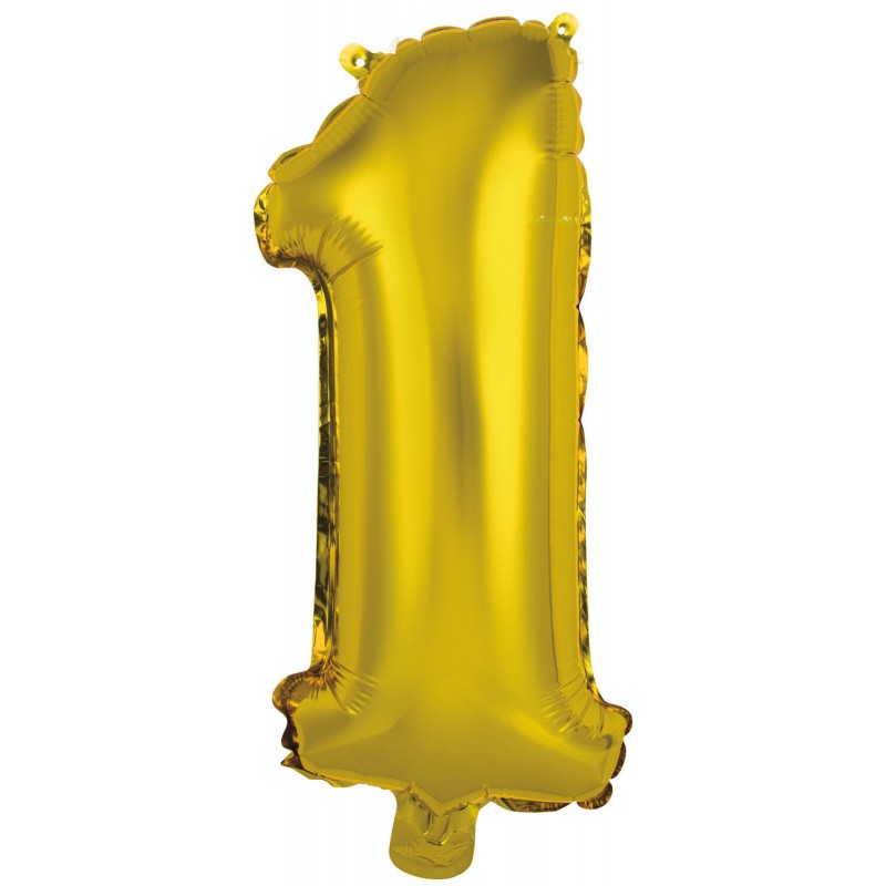 Ballon chiffre 1 doré 35 cm Ballon chiffre 1 doré 35 cm