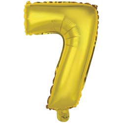 Ballon chiffre 7 doré 35 cm