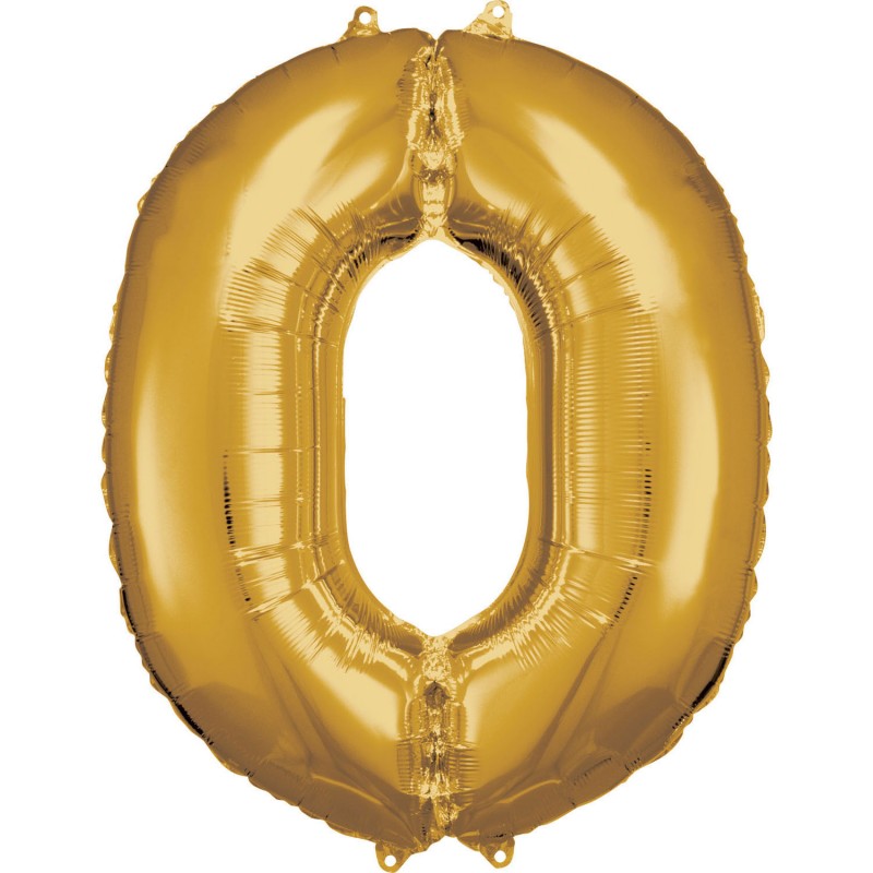 Ballon géant chiffre 0 doré Ballon helium géant - ballon chiffre 0 doré