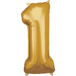 Ballon géant chiffre 1 doré