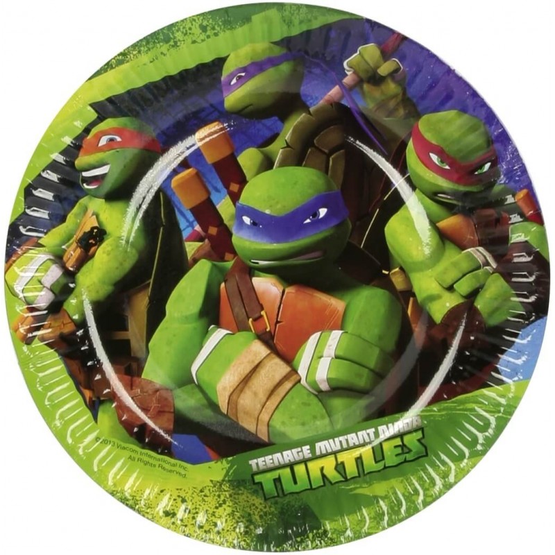 8 Assiettes En Carton Tortue Ninja Decoration Anniversaire