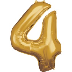 Ballon géant chiffre 4 doré 86 cm