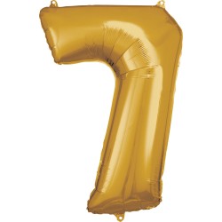 Ballon géant chiffre 7 doré 86 cm