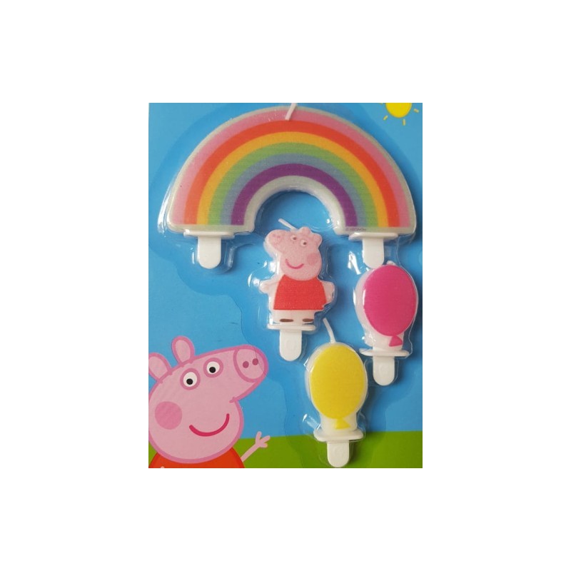 4 bougies Peppa Pig - Déco gâteau Peppa Pig