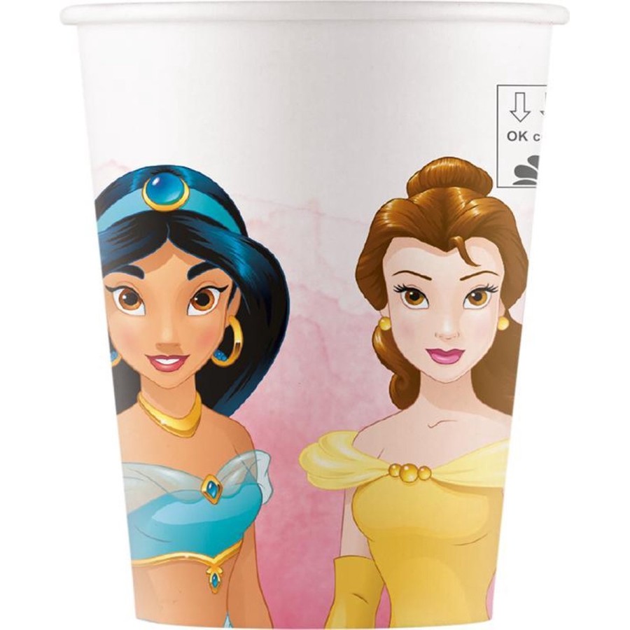 Lot de 8 gobelets en papier FSC compostables Disney Princess