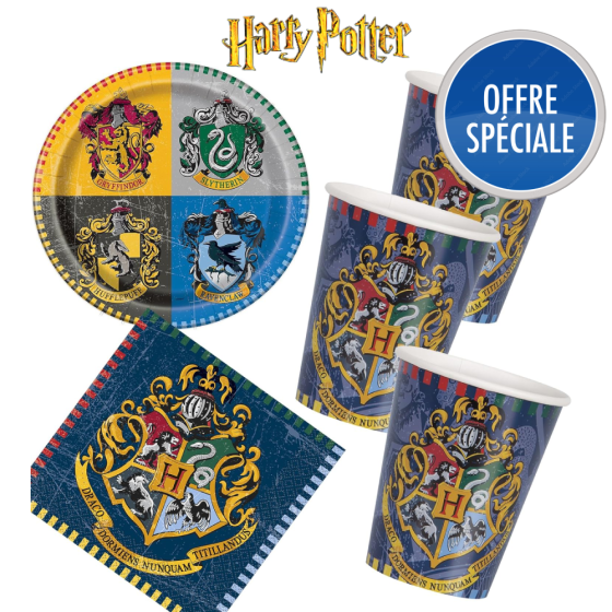 Kit anniversaire Harry Potter - Kit vaisselle Fête de Sorcier H Potter