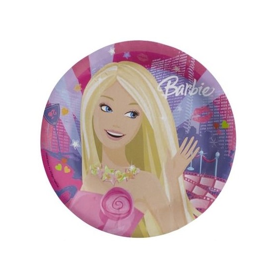 8 assiettes en carton Barbie™ 23 cm