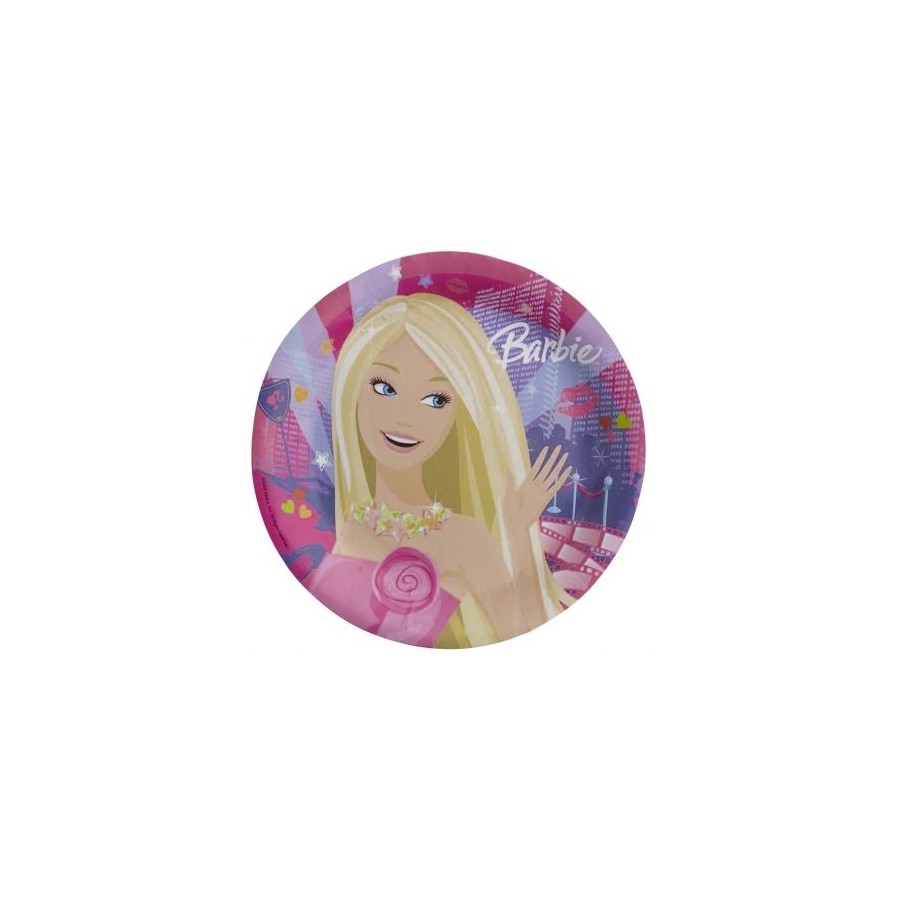 8 assiettes en carton Barbie 23 cm