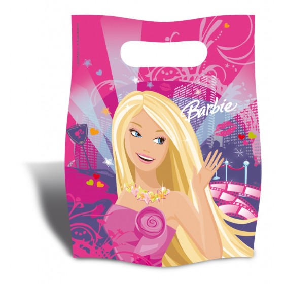 6 Sacs cadeaux en plastique Barbie™