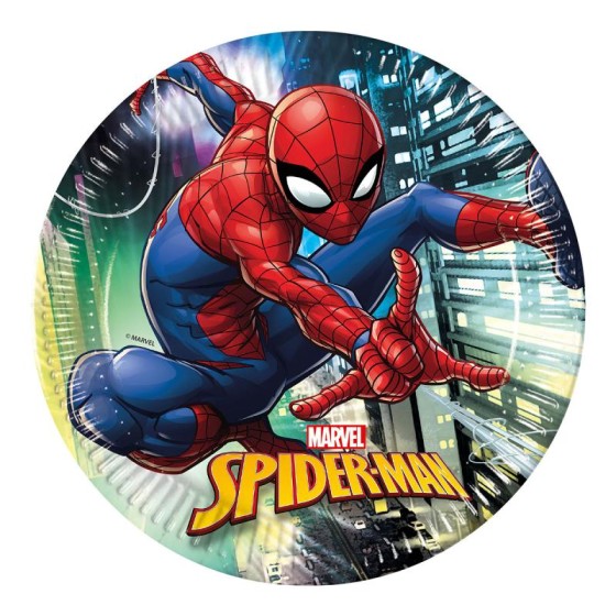 8 assiettes en carton Spiderman™ Homecoming 23 cm