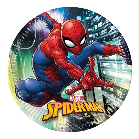 8 Assiettes en carton Spiderman™ Homecoming 23 cm