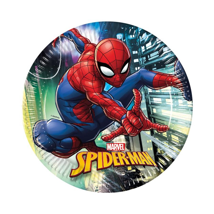8 Assiettes en carton Spiderman™ Homecoming 23 cm
