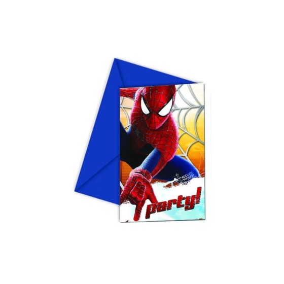 6 Invitations Anniversaire Spiderman