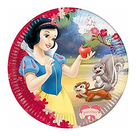 Lot de 10 assiettes en carton Blanche Neige 19,5 cm