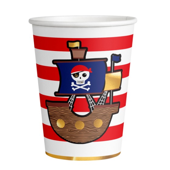 8 Gobelets carton Little Pirate