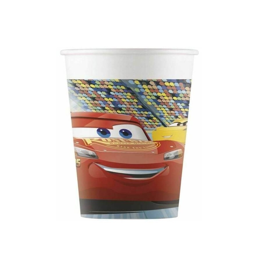 8 gobelets ne carton Pixar Cars 3