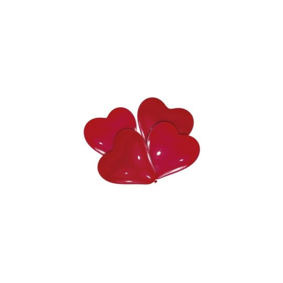 Lot de 4 ballons en latex coeur rouge 26 cm