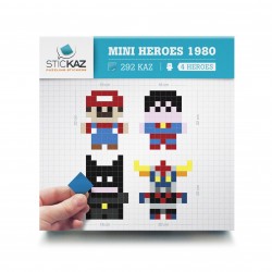 Box Mini Heroes 1980 - Stickers muraux Pixel Art
